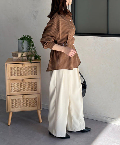 腰帶設計 條紋圖案 襯衫