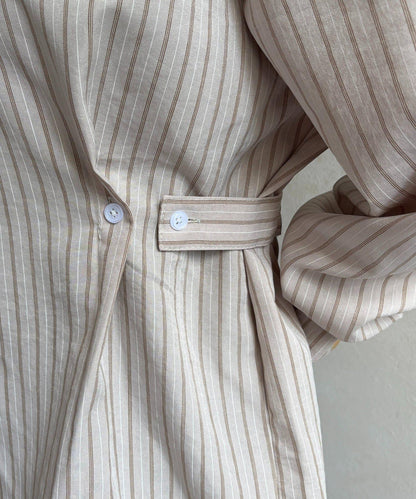 腰帶設計 條紋圖案 襯衫