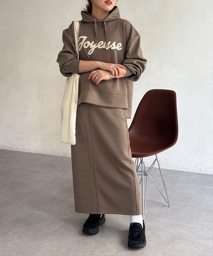 連帽衛衣配窄版半身裙套裝