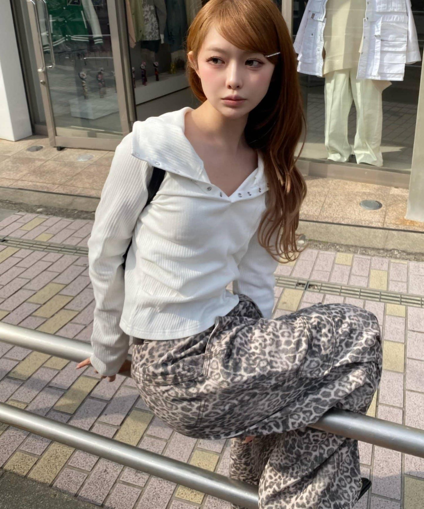 連帽亨利領長袖T恤