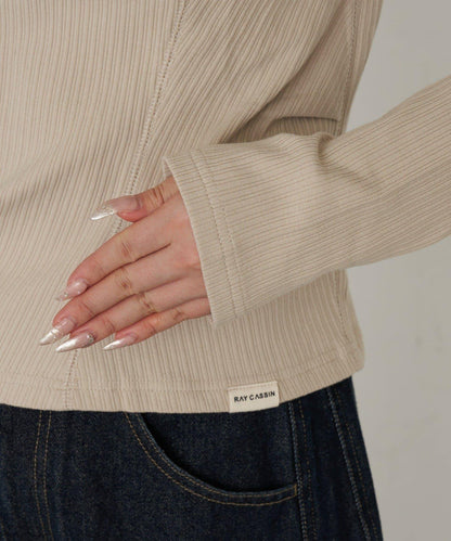 連帽亨利領長袖T恤