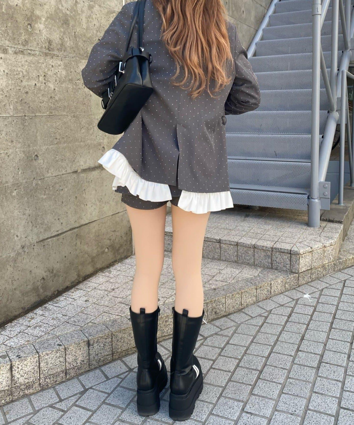 可成套穿搭 荷葉邊腰帶 夾克