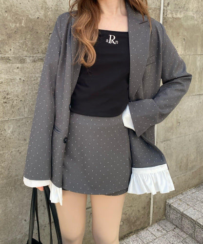 可成套穿搭 荷葉邊腰帶 夾克