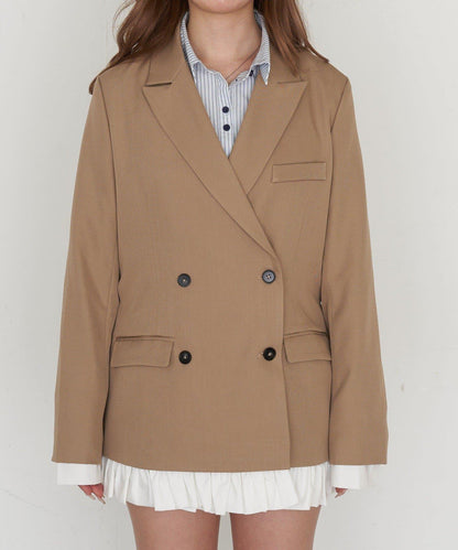 可成套穿搭 荷葉邊腰帶 夾克