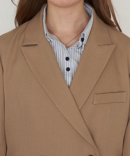 可成套穿搭 荷葉邊腰帶 夾克