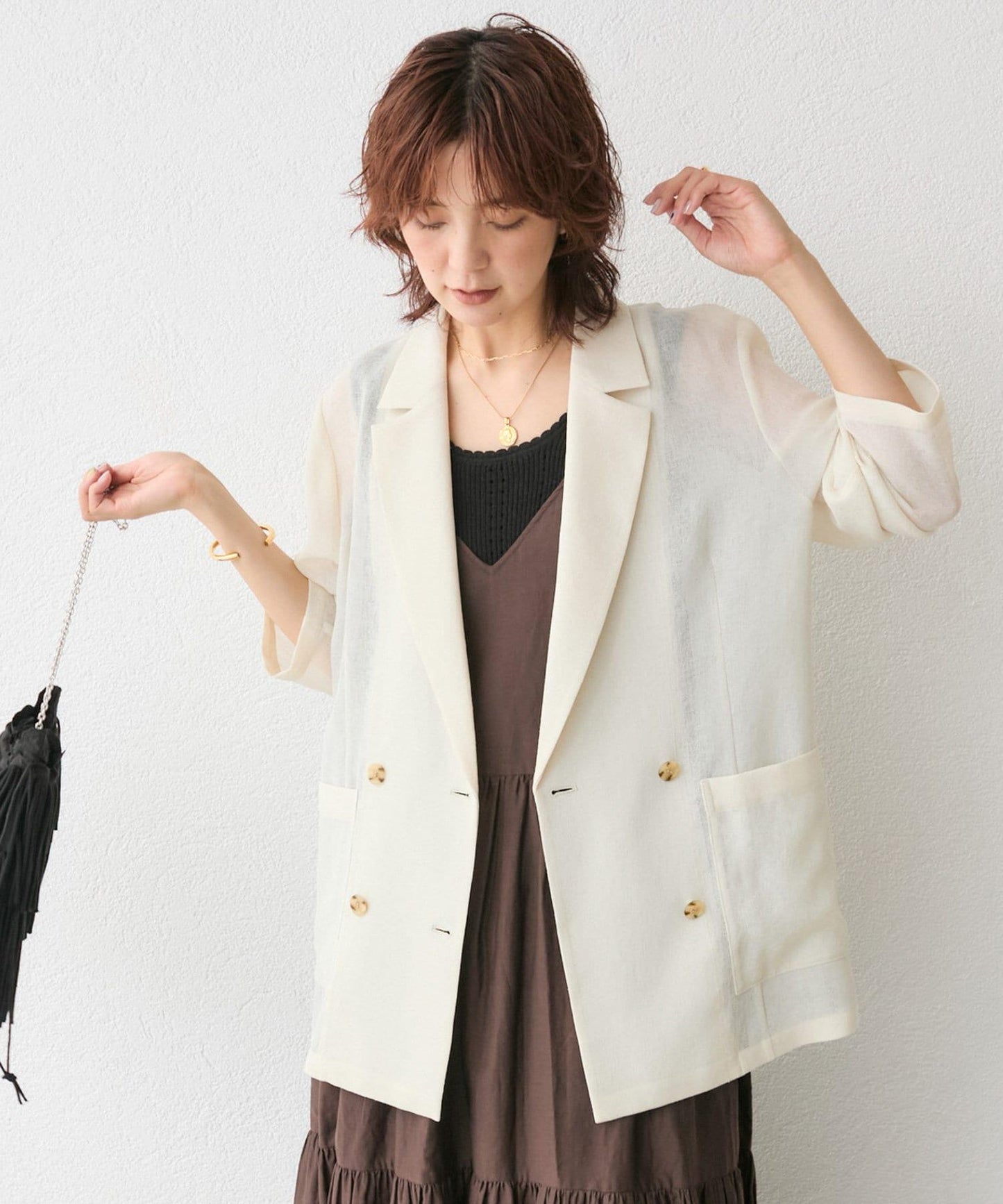 RIVE DROITE 網眼面料西裝外套