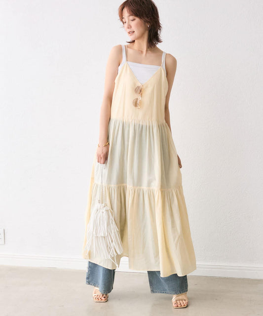 棉絲吊帶連衣裙