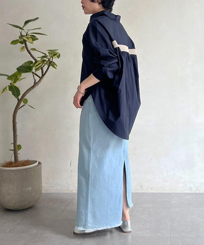 後背拼接設計襯衫