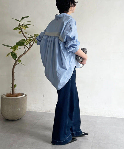 後背拼接設計襯衫