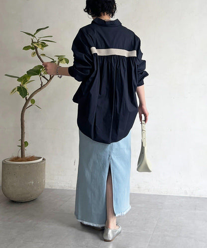 後背拼接設計襯衫