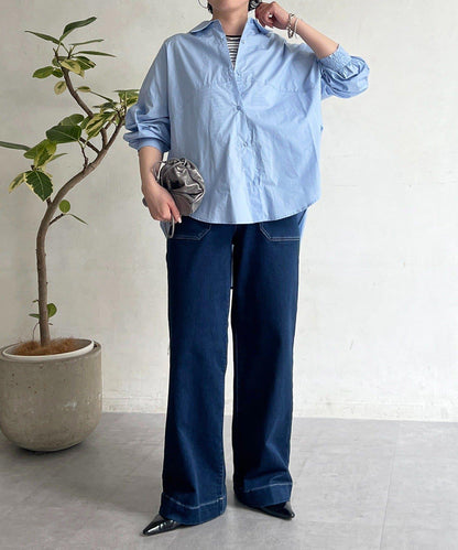 後背拼接設計襯衫