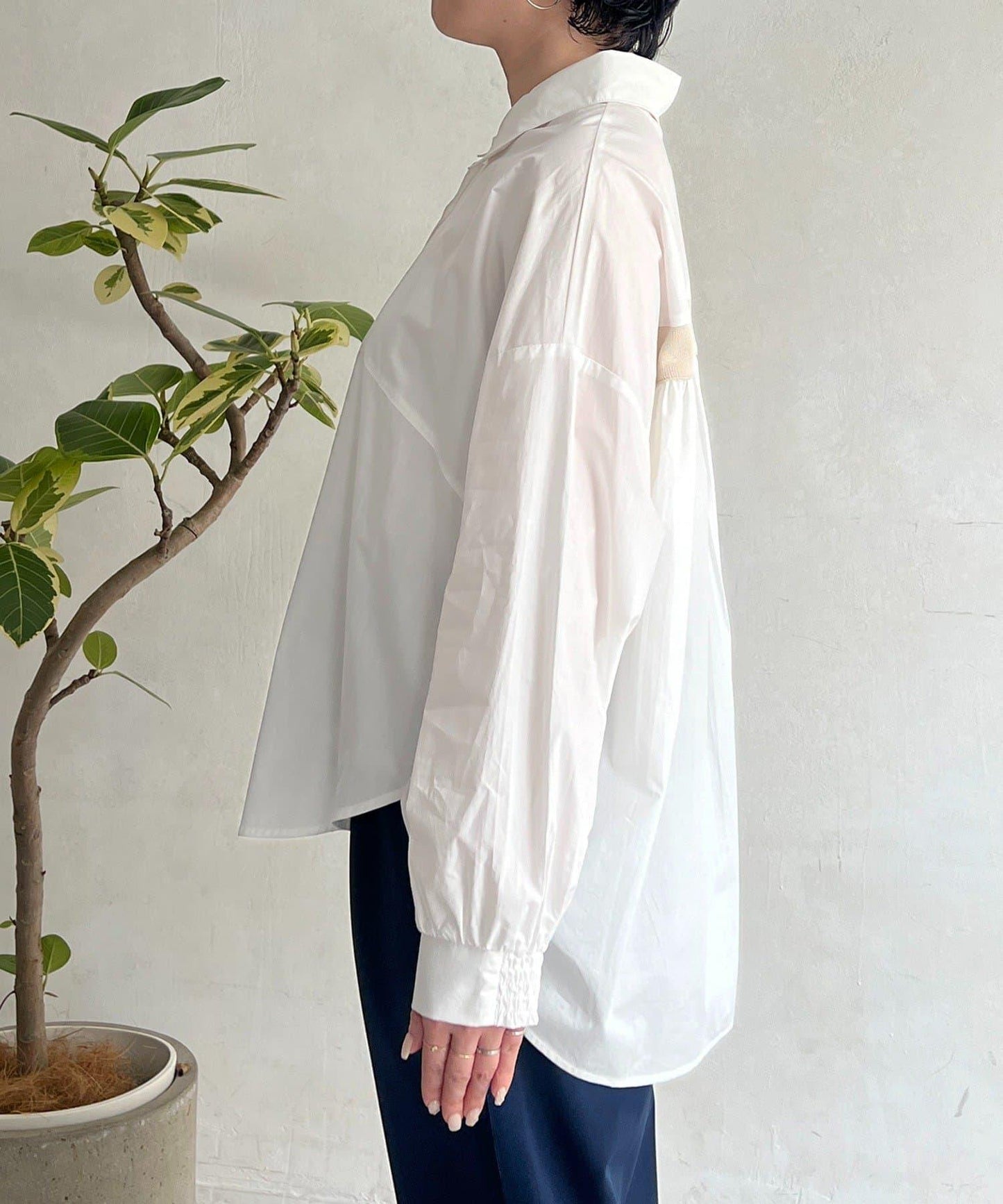 後背拼接設計襯衫