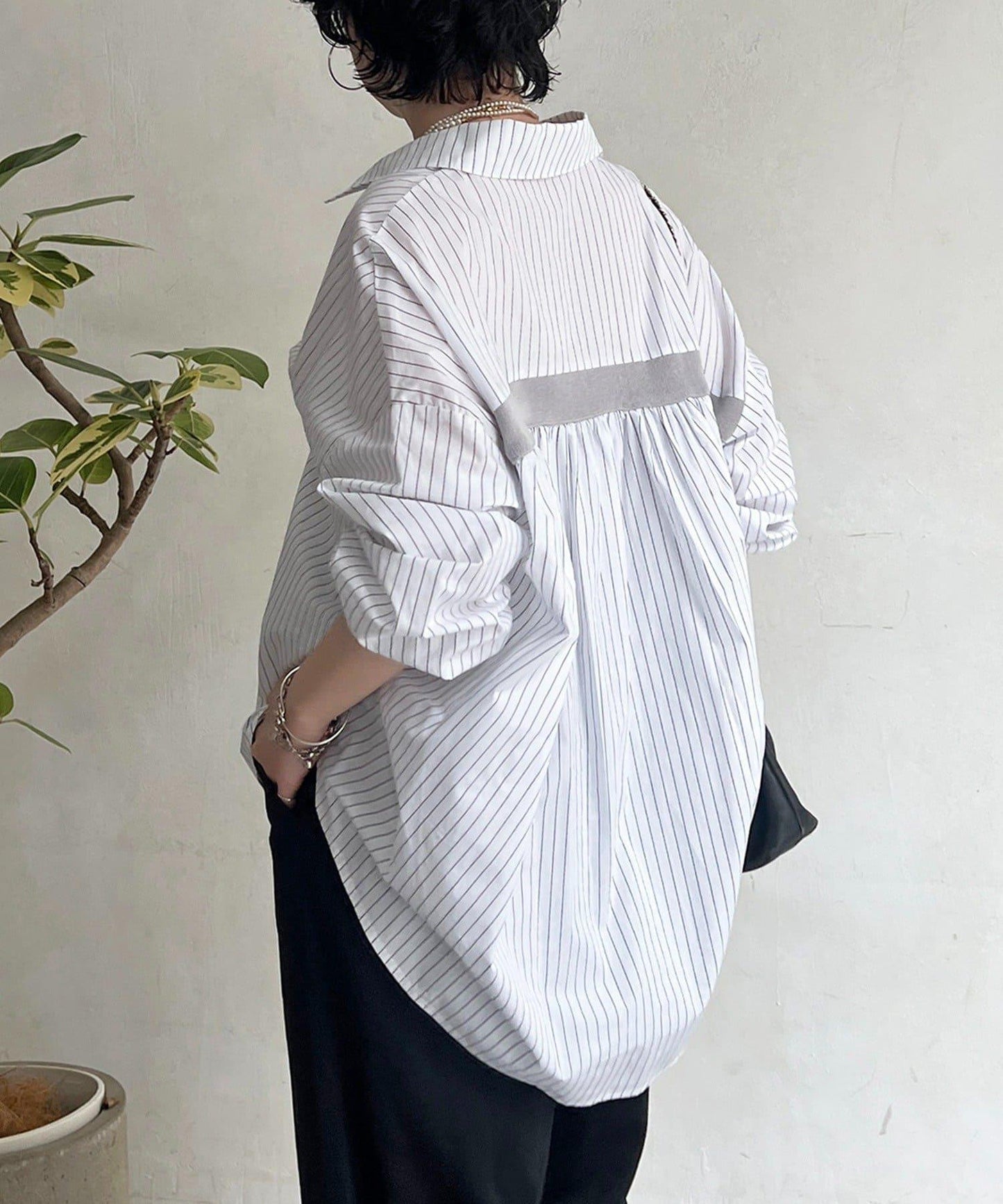 後背拼接設計襯衫