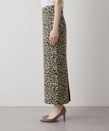 豹紋亞麻半身裙