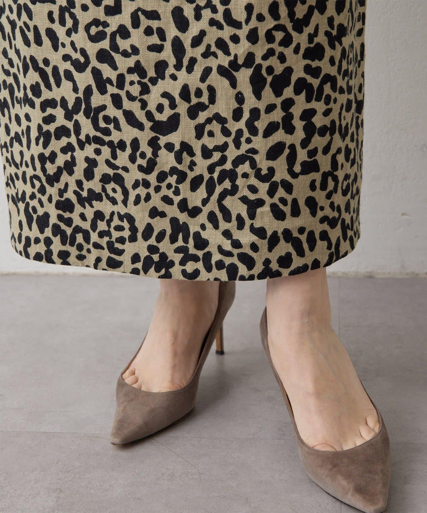 豹紋亞麻半身裙