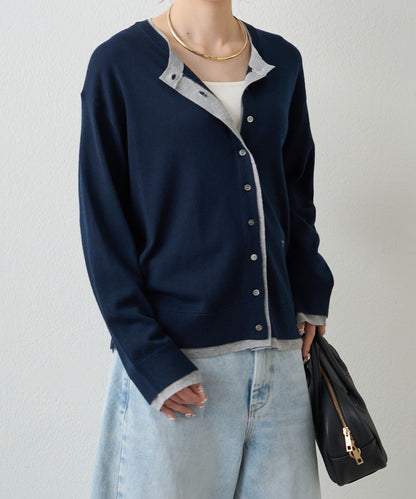 拼接配色層次感設計 針織開衫