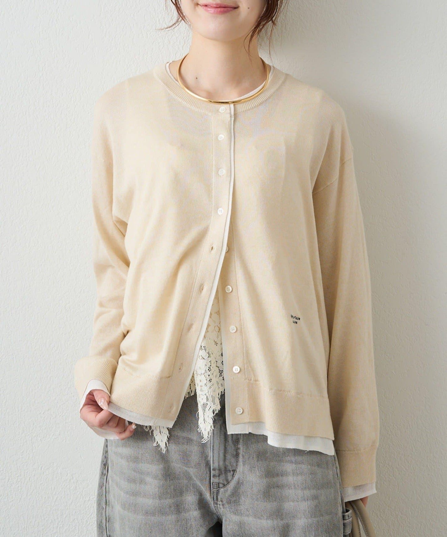 拼接配色層次感設計 針織開衫