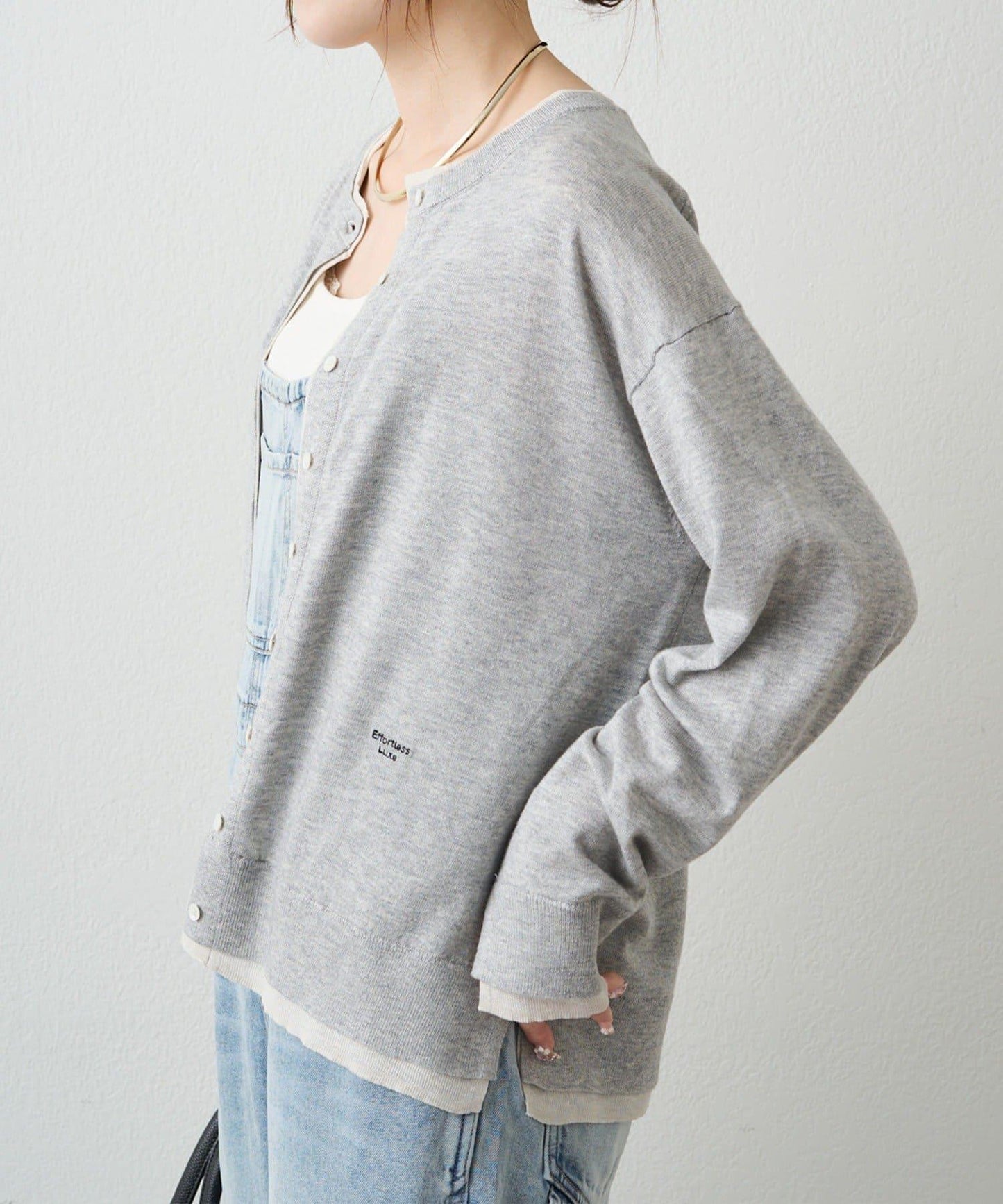 拼接配色層次感設計 針織開衫