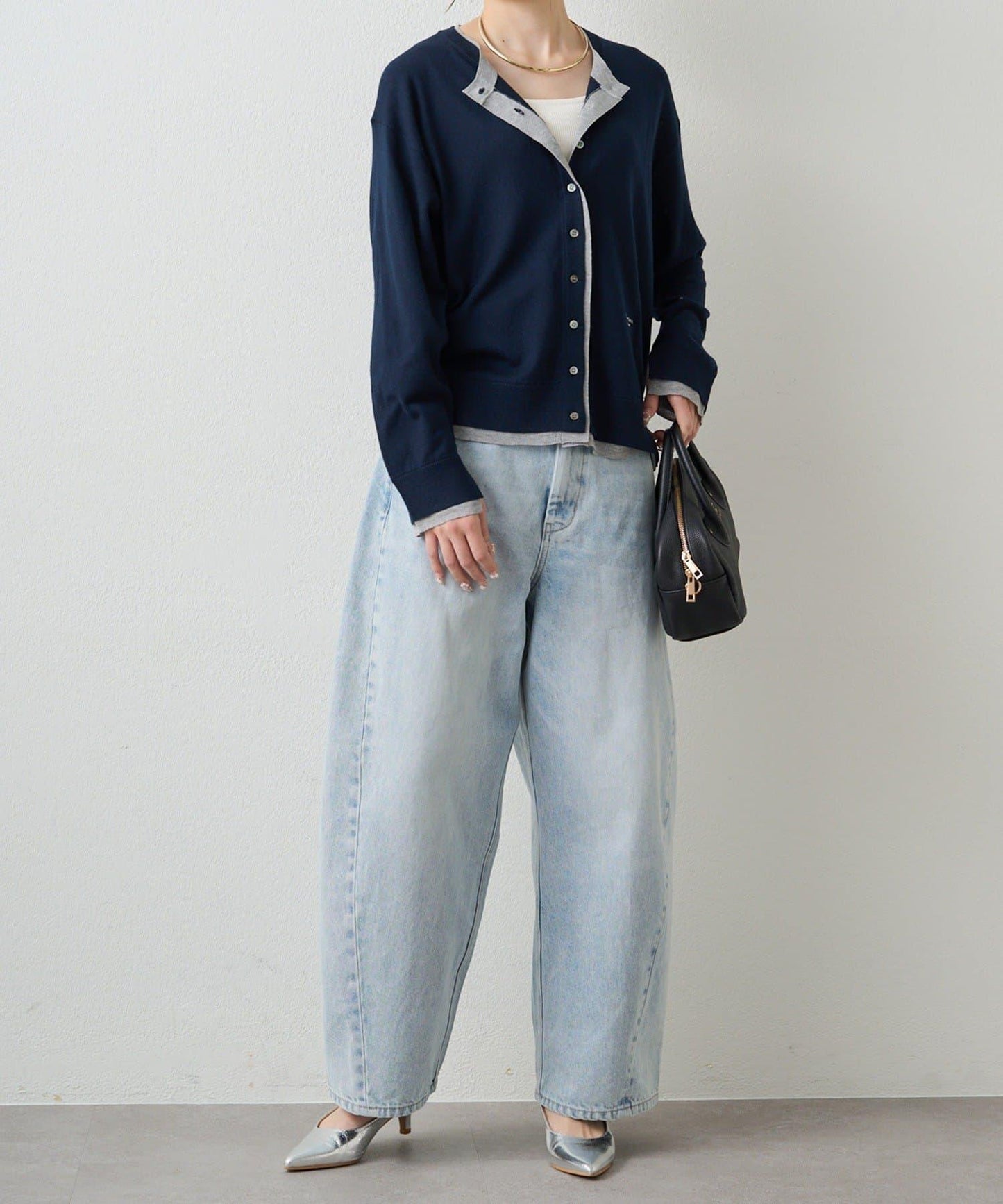 拼接配色層次感設計 針織開衫