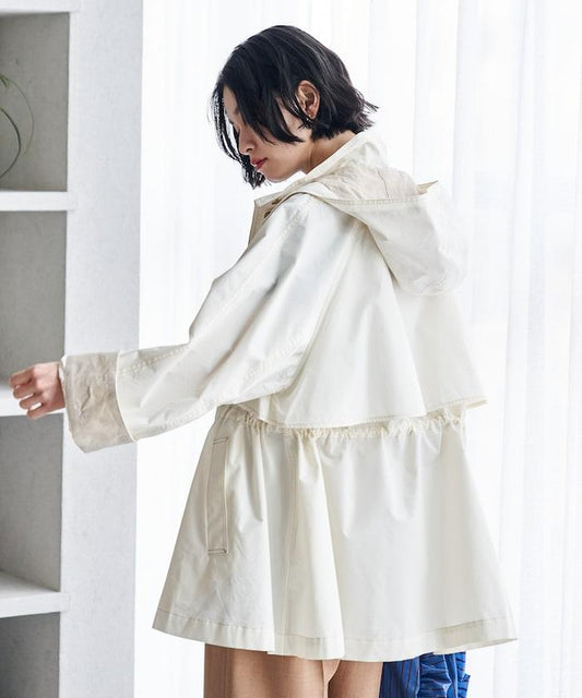 2way配色走線 傘擺廓形 連帽 迷你外套