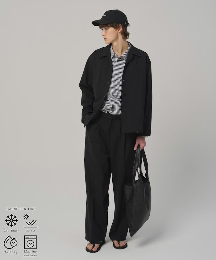 功能性面料 寬鬆 CPO襯衫＋闊腿休閒褲 速幹 涼感 防紫外線 可機洗 套裝