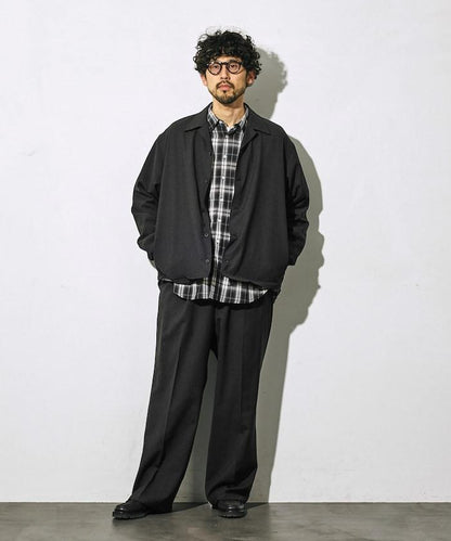 功能性面料 寬鬆 CPO襯衫＋闊腿休閒褲 速幹 涼感 防紫外線 可機洗 套裝