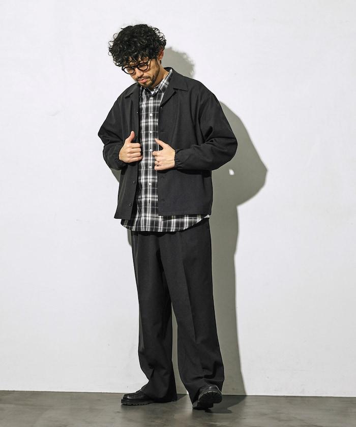 功能性面料 寬鬆 CPO襯衫＋闊腿休閒褲 速幹 涼感 防紫外線 可機洗 套裝