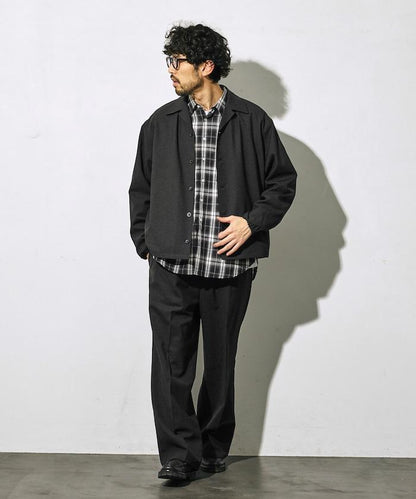 功能性面料 寬鬆 CPO襯衫＋闊腿休閒褲 速幹 涼感 防紫外線 可機洗 套裝