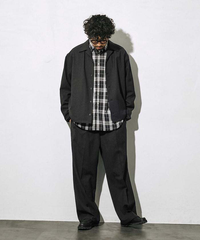 功能性面料 寬鬆 CPO襯衫＋闊腿休閒褲 速幹 涼感 防紫外線 可機洗 套裝