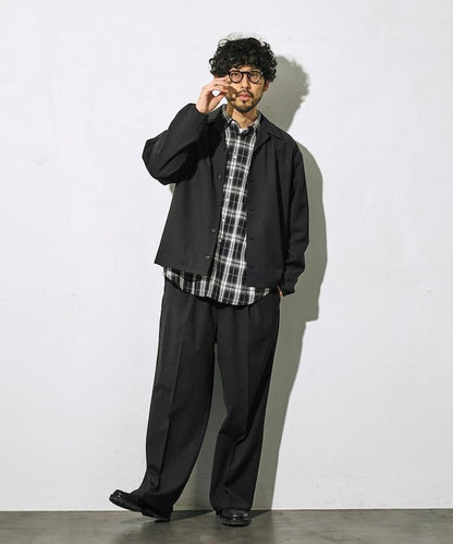 功能性面料 寬鬆 CPO襯衫＋闊腿休閒褲 速幹 涼感 防紫外線 可機洗 套裝