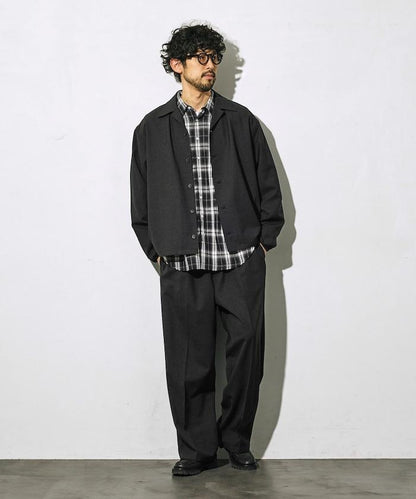 功能性面料 寬鬆 CPO襯衫＋闊腿休閒褲 速幹 涼感 防紫外線 可機洗 套裝