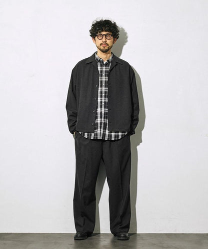 功能性面料 寬鬆 CPO襯衫＋闊腿休閒褲 速幹 涼感 防紫外線 可機洗 套裝