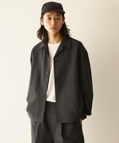 功能性面料 寬鬆 CPO襯衫＋闊腿休閒褲 速幹 涼感 防紫外線 可機洗 套裝