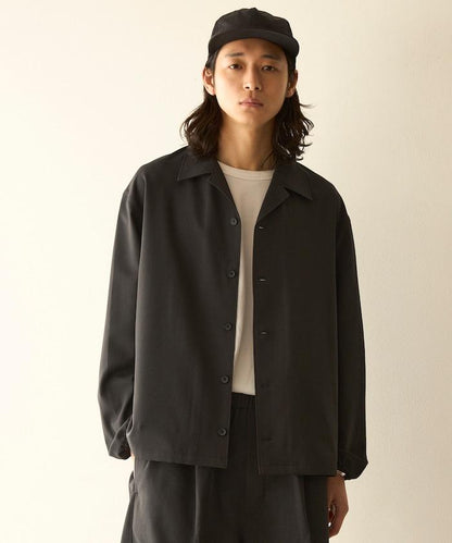 功能性面料 寬鬆 CPO襯衫＋闊腿休閒褲 速幹 涼感 防紫外線 可機洗 套裝