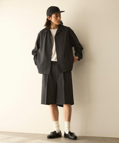 功能性面料 寬鬆 CPO襯衫＋闊腿休閒褲 速幹 涼感 防紫外線 可機洗 套裝