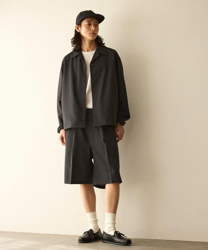 功能性面料 寬鬆 CPO襯衫＋闊腿休閒褲 速幹 涼感 防紫外線 可機洗 套裝