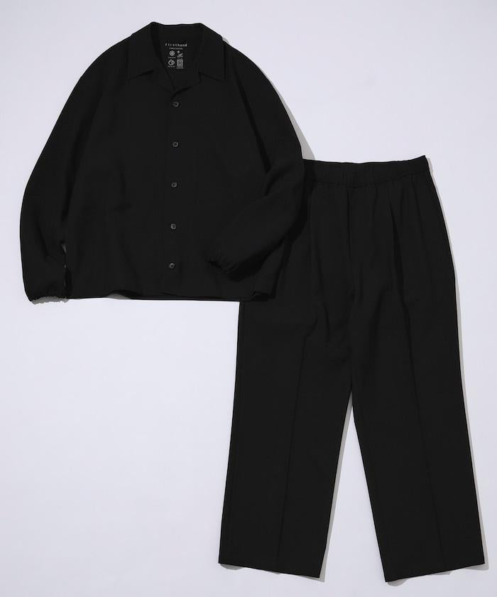 功能性面料 寬鬆 CPO襯衫＋闊腿休閒褲 速幹 涼感 防紫外線 可機洗 套裝