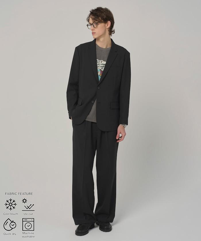 功能性面料 可水洗防曬速乾冰感 西裝外套與闊腿西裝褲 套裝