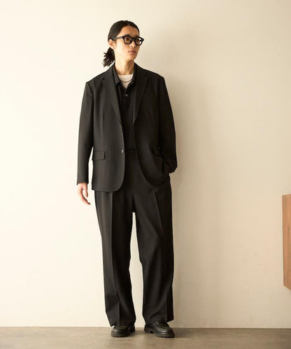 功能性面料 可水洗防曬速乾冰感 西裝外套與闊腿西裝褲 套裝