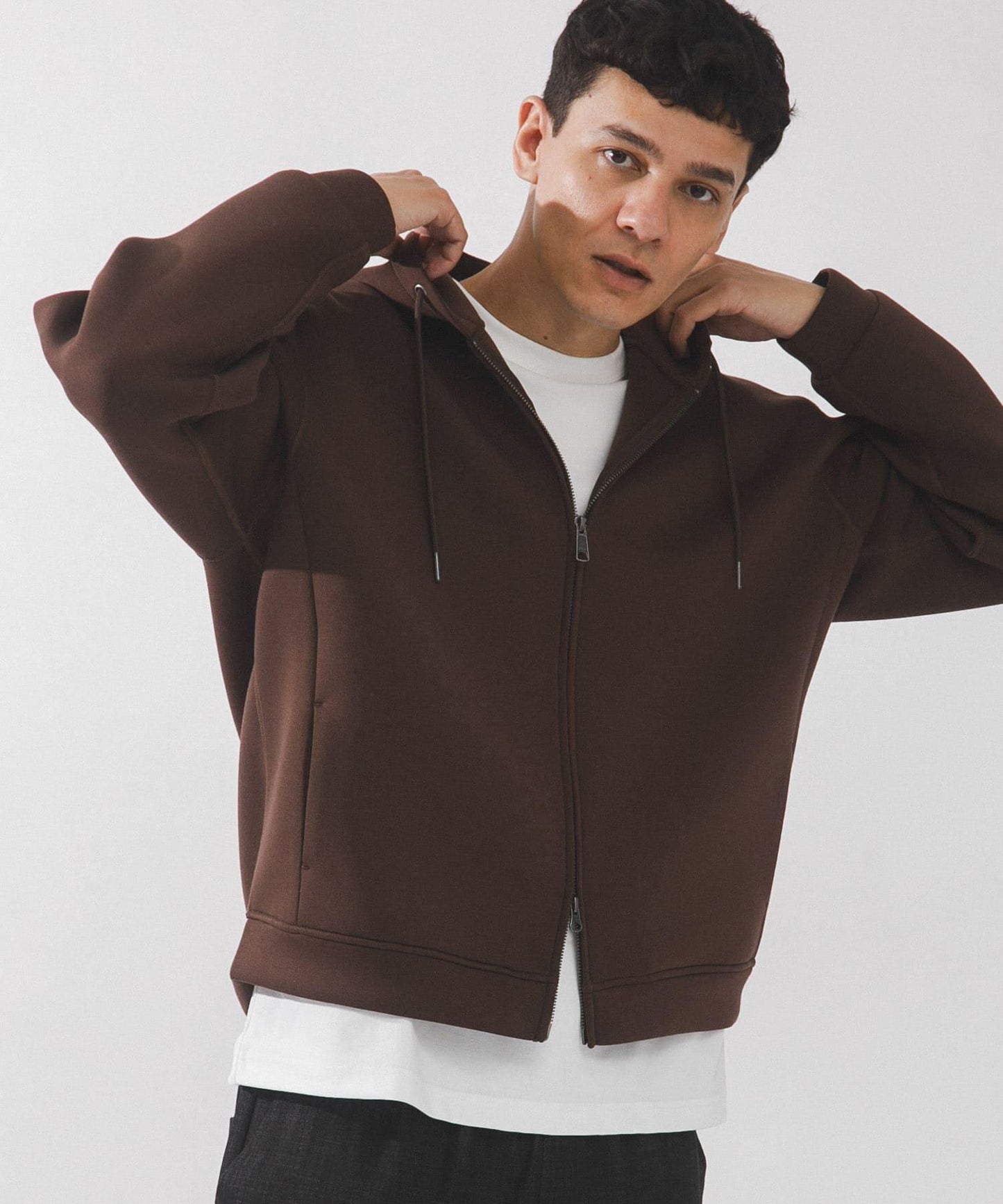 空氣層針織 拉鍊連帽衛衣