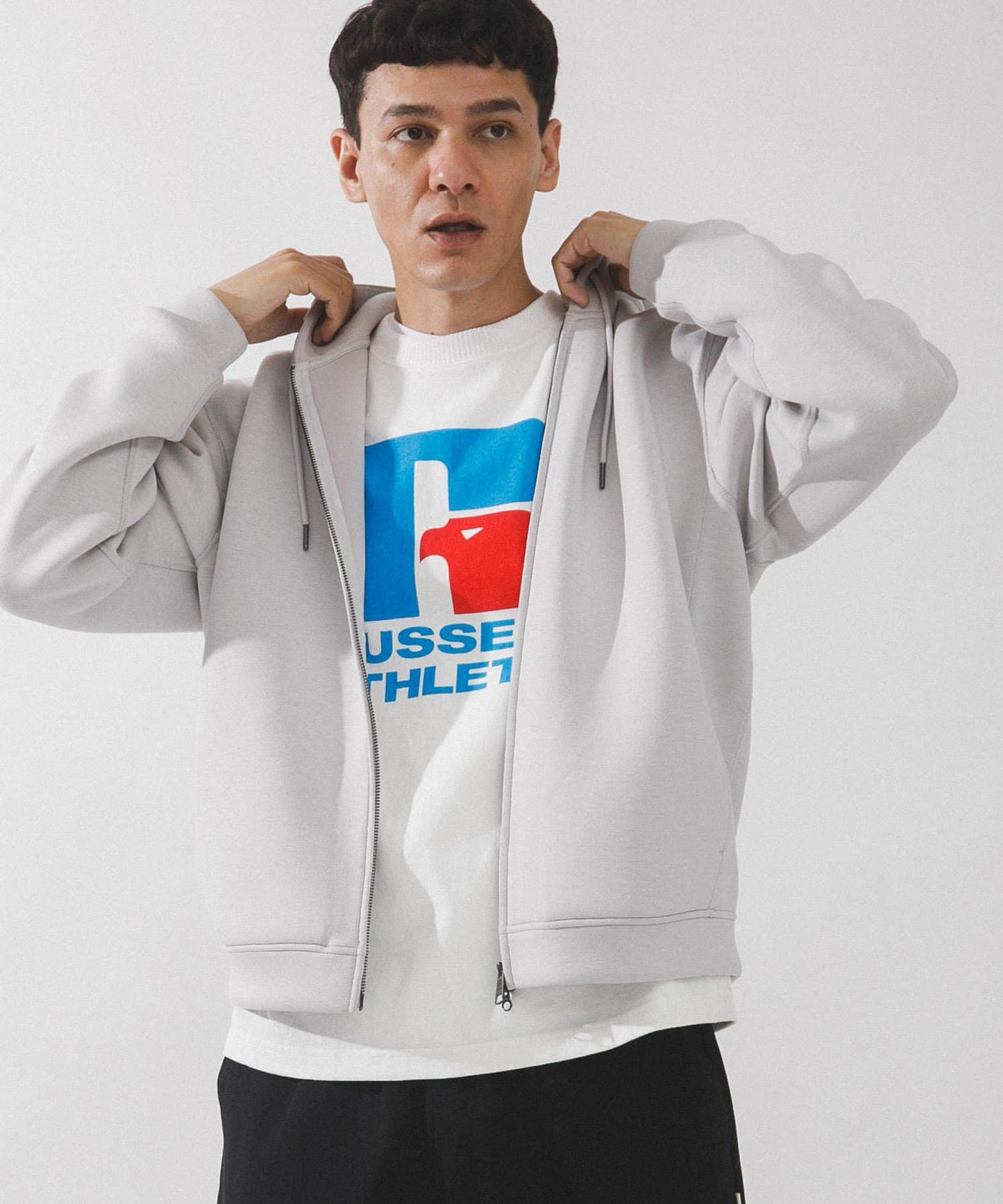 空氣層針織 拉鍊連帽衛衣