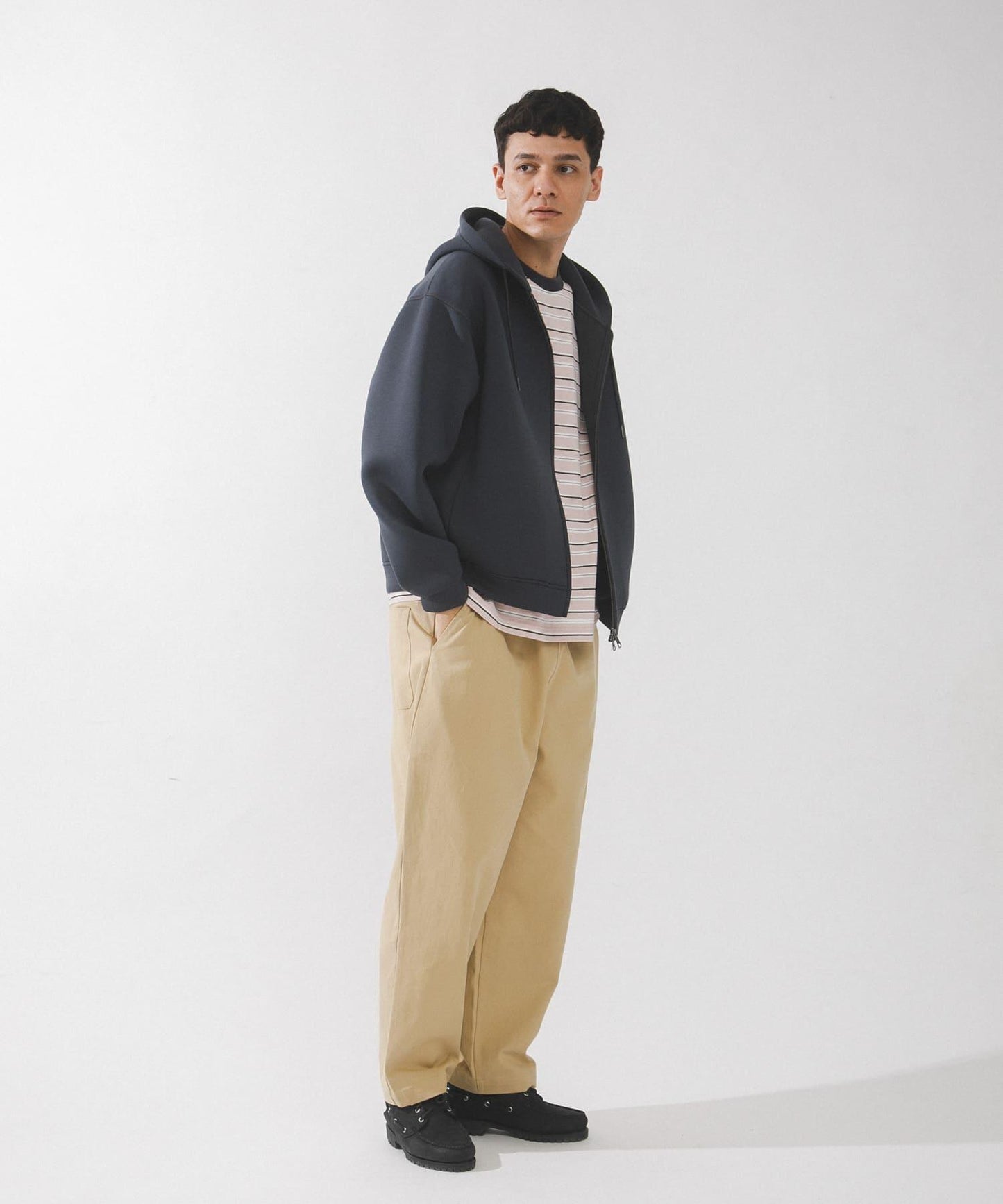 空氣層針織 拉鍊連帽衛衣