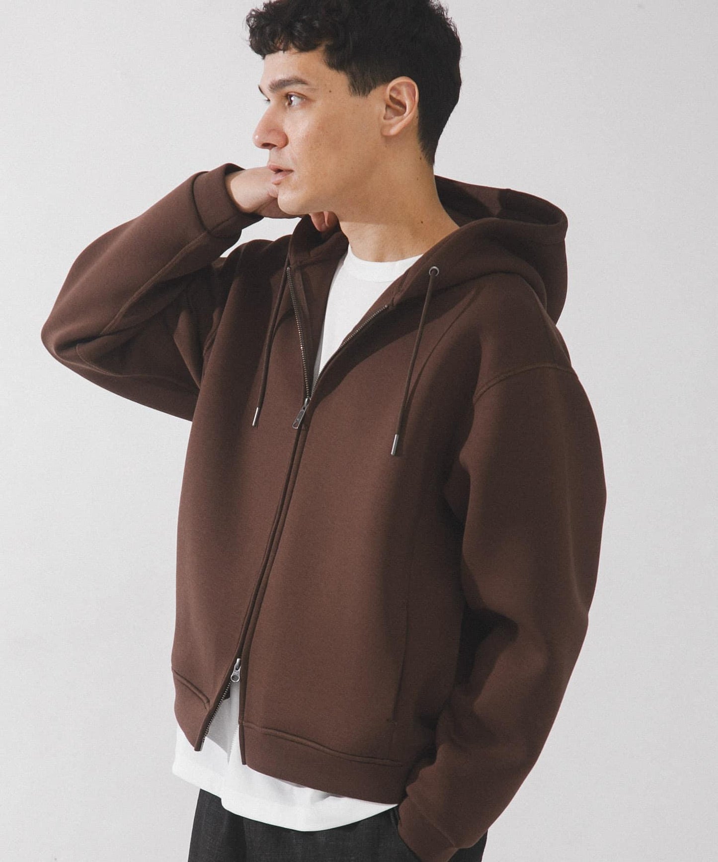 空氣層針織 拉鍊連帽衛衣