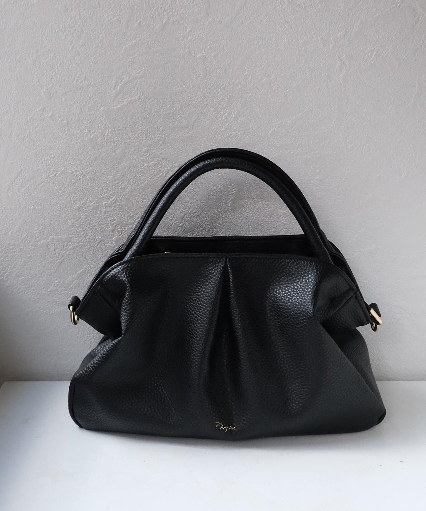 褶皺設計迷你波士頓包