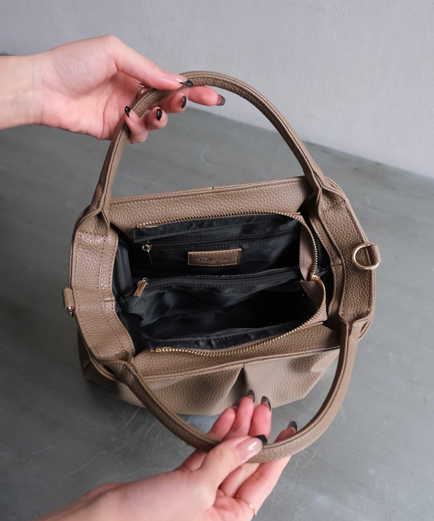 褶皺設計迷你波士頓包