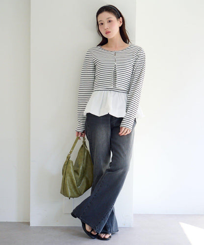 泡泡吊帶開衫套裝