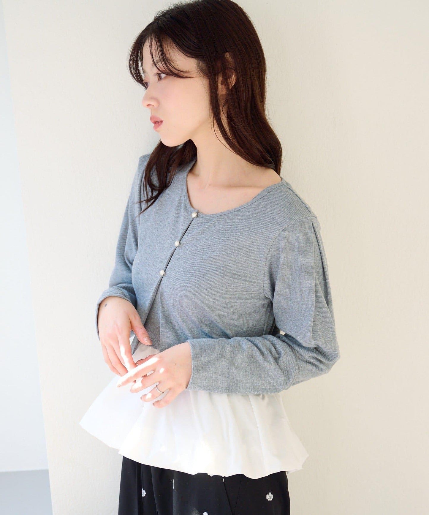 泡泡吊帶開衫套裝