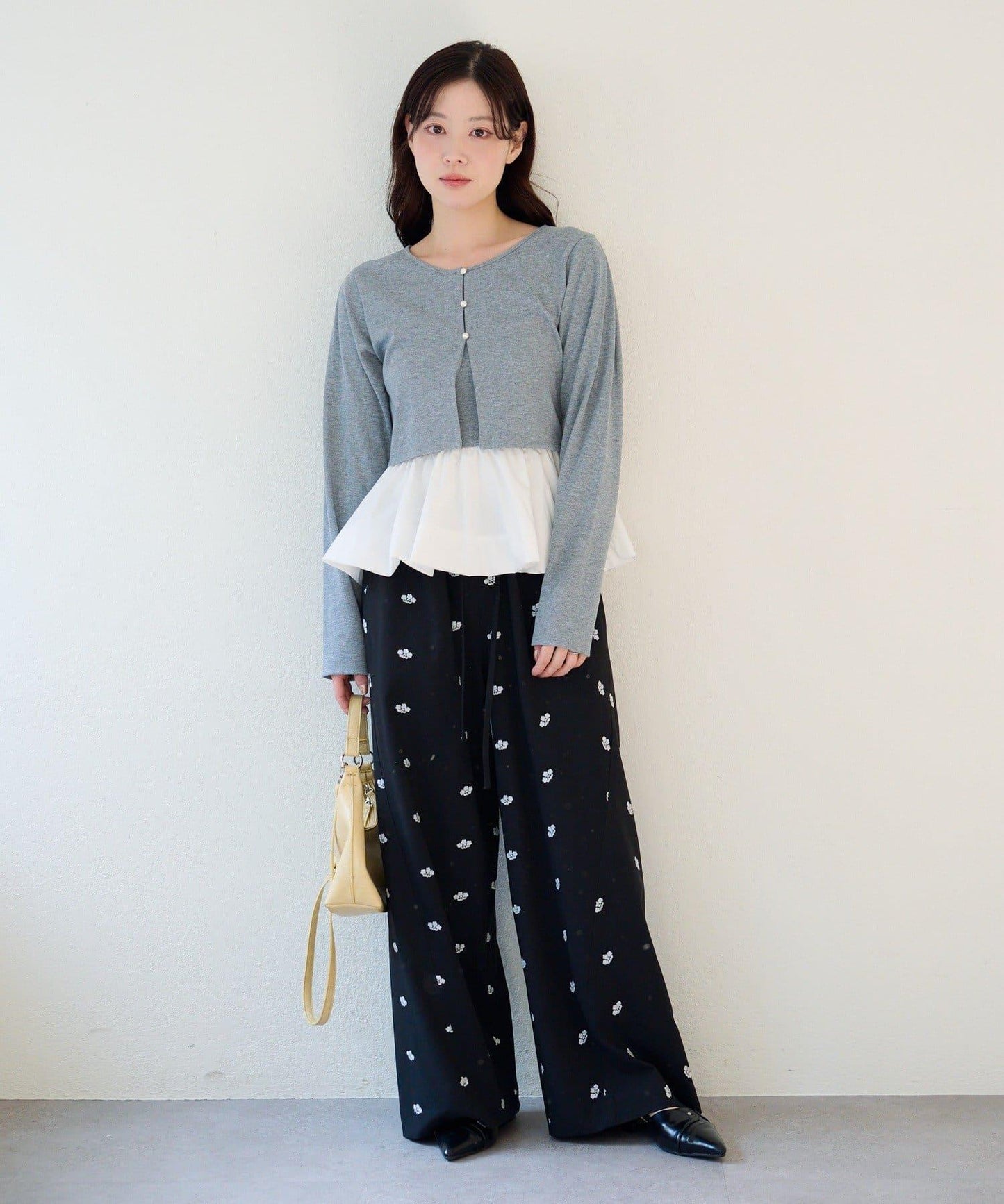 泡泡吊帶開衫套裝