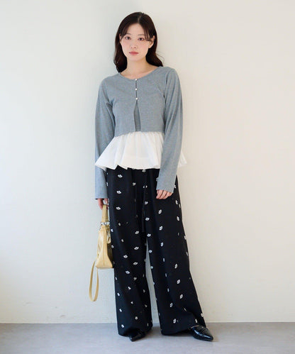 泡泡吊帶開衫套裝