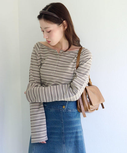 插肩露肩設計 TEE T恤